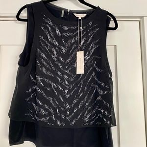NWT Rebecca Taylor Liger Studded Sleeveless Top